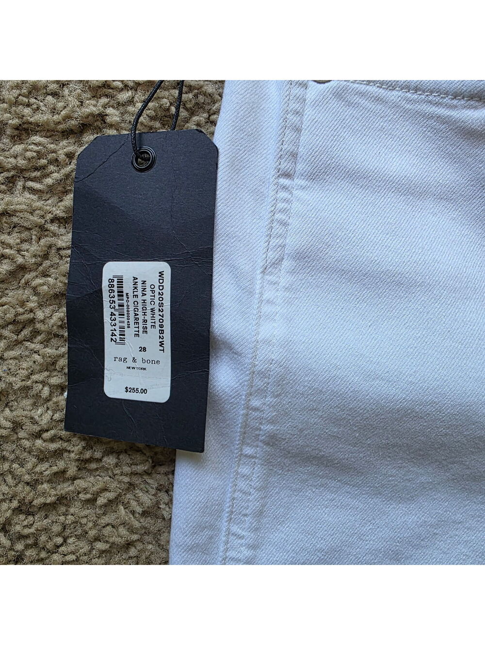 Rag & Bone Women’s Size 28 Optic White Nina High-Rise Jeans - Picture 2 of 4